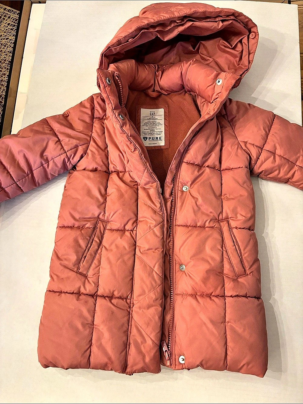 baby GAP Heavyweight Puffer Coat P.U.R.E. Pink Girls 4T